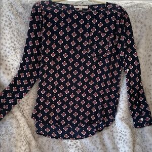 Loft Navy Floral Women's Blouse